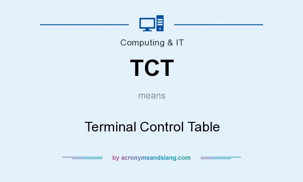 What does TCT mean? It stands for Terminal Control Table