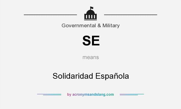 What does SE mean? It stands for Solidaridad Española