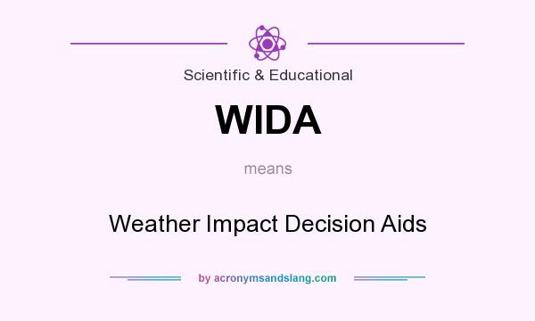 What does WIDA mean? It stands for Weather Impact Decision Aids