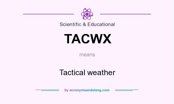 What does TACWX mean? It stands for Tactical weather