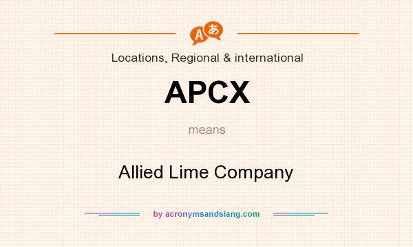 What does APCX mean? It stands for Allied Lime Company