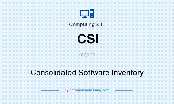 What does CSI mean? It stands for Consolidated Software Inventory