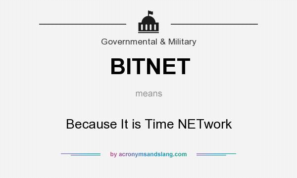 What does BITNET mean? It stands for Because It is Time NETwork