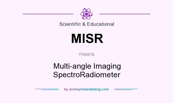 What does MISR mean? It stands for Multi-angle Imaging SpectroRadiometer