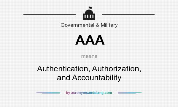What does AAA mean? It stands for Authentication, Authorization, and Accountability