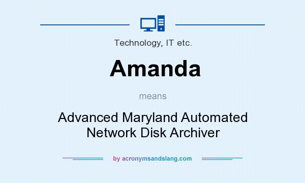 What does Amanda mean? It stands for Advanced Maryland Automated Network Disk Archiver