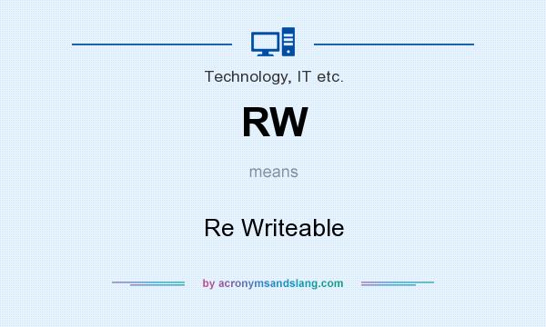 What does RW mean? It stands for Re Writeable
