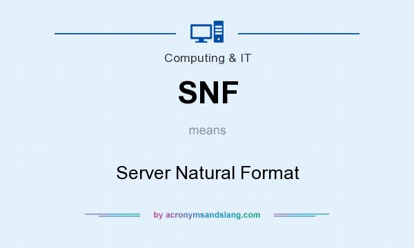What does SNF mean? It stands for Server Natural Format