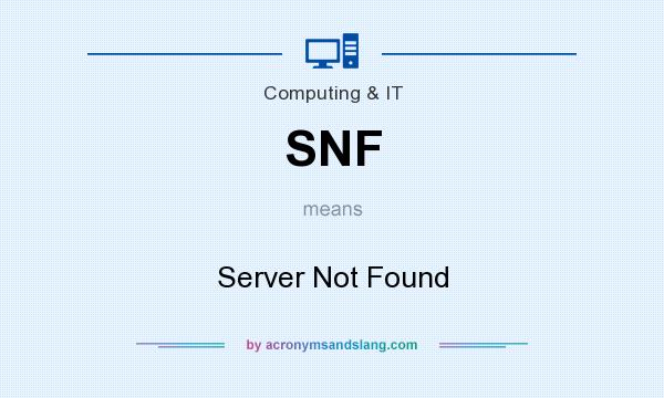 What does SNF mean? It stands for Server Not Found