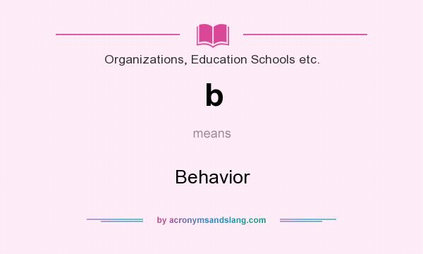 What does b mean? It stands for Behavior