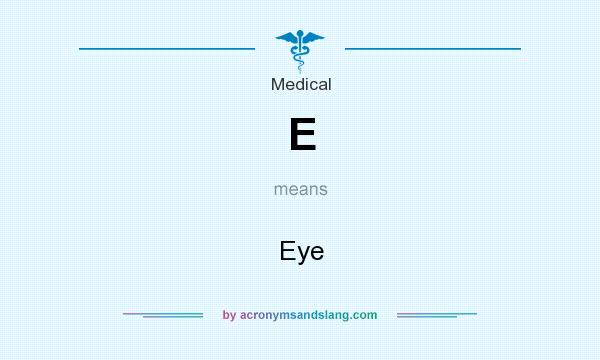 What does E mean? It stands for Eye