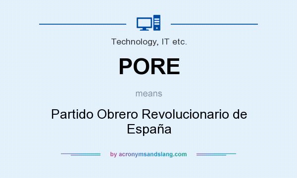 What does PORE mean? It stands for Partido Obrero Revolucionario de España