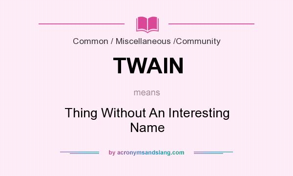 What does TWAIN mean? It stands for Thing Without An Interesting Name