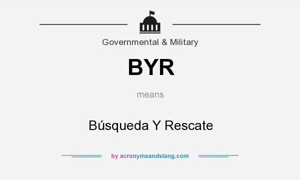 What does BYR mean? It stands for Búsqueda Y Rescate