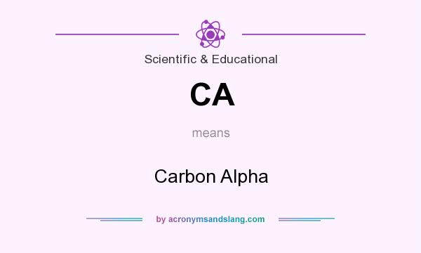 What does CA mean? It stands for Carbon Alpha