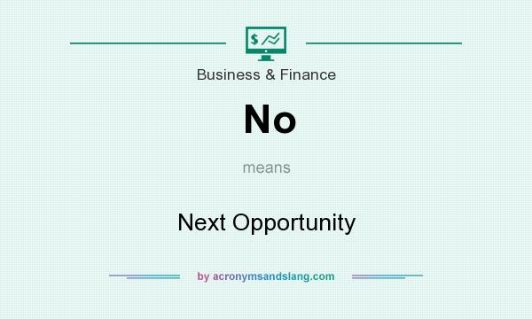 What does No mean? It stands for Next Opportunity