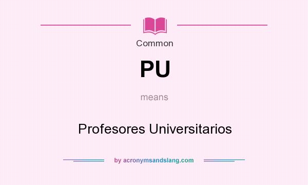 What does PU mean? It stands for Profesores Universitarios