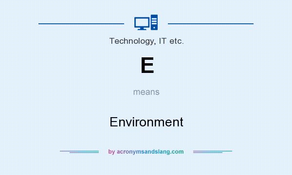 What does E mean? It stands for Environment