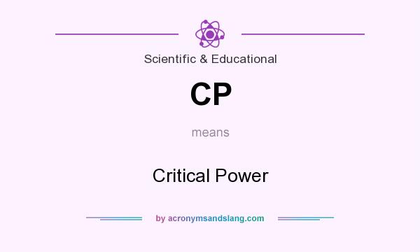 What does CP mean? It stands for Critical Power