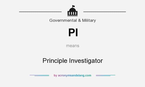 What does PI mean? It stands for Principle Investigator