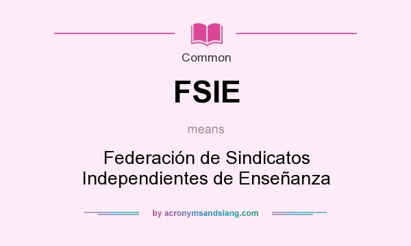What does FSIE mean? It stands for Federación de Sindicatos Independientes de Enseñanza