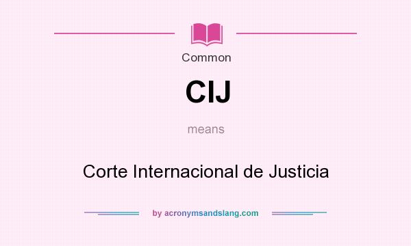What does CIJ mean? It stands for Corte Internacional de Justicia