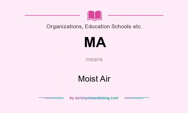 What does MA mean? It stands for Moist Air