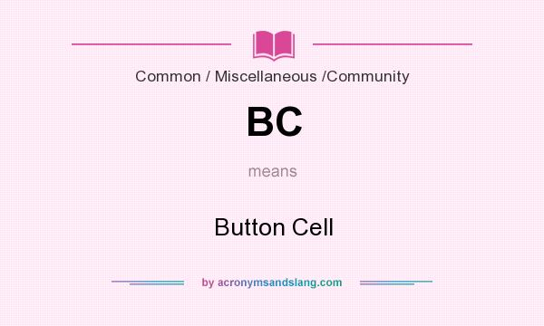 What does BC mean? It stands for Button Cell
