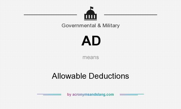 What does AD mean? It stands for Allowable Deductions