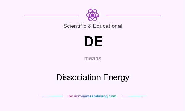 What does DE mean? It stands for Dissociation Energy