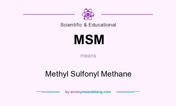 What does MSM mean? It stands for Methyl Sulfonyl Methane
