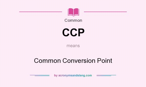 What does CCP mean? It stands for Common Conversion Point