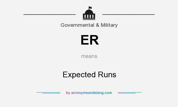 What does ER mean? It stands for Expected Runs