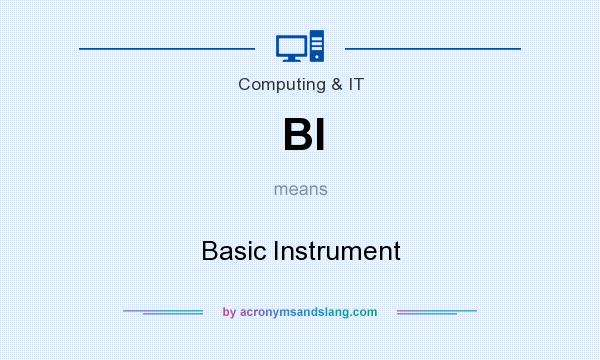 What does BI mean? It stands for Basic Instrument