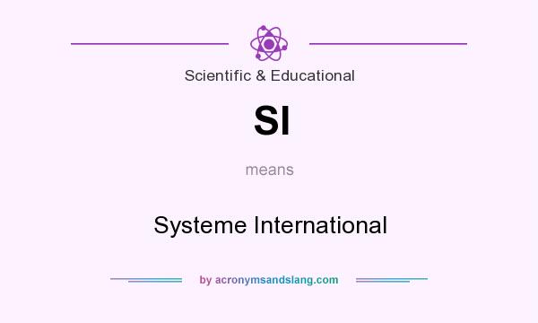 What does SI mean? It stands for Systeme International