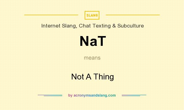What does NaT mean? It stands for Not A Thing