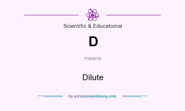 What does D mean? It stands for Dilute