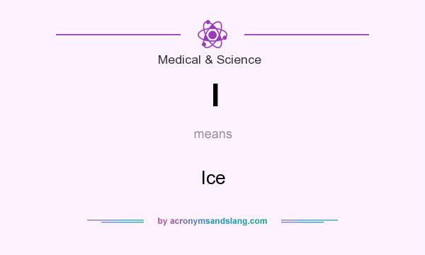 What does I mean? It stands for Ice