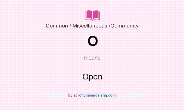 What does O mean? It stands for Open
