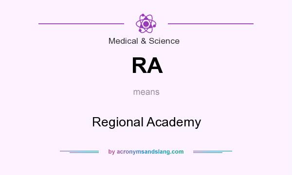 What does RA mean? It stands for Regional Academy