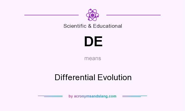What does DE mean? It stands for Differential Evolution