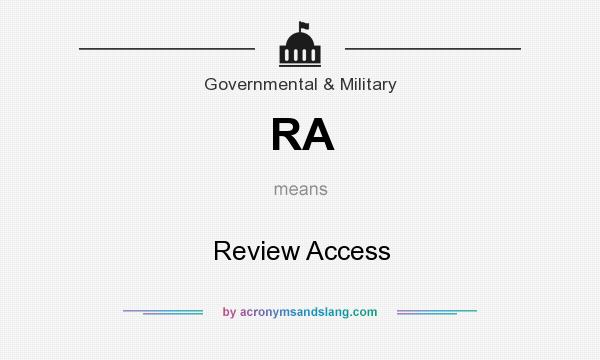 What does RA mean? It stands for Review Access