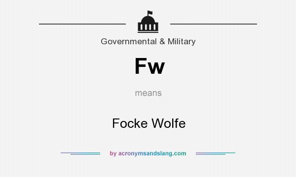 What does Fw mean? It stands for Focke Wolfe