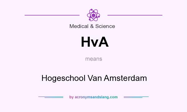 What does HvA mean? It stands for Hogeschool Van Amsterdam