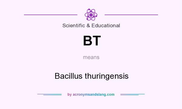 What does BT mean? It stands for Bacillus thuringensis