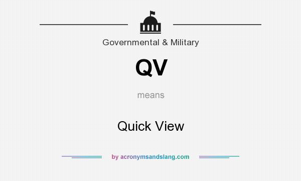 What does QV mean? It stands for Quick View