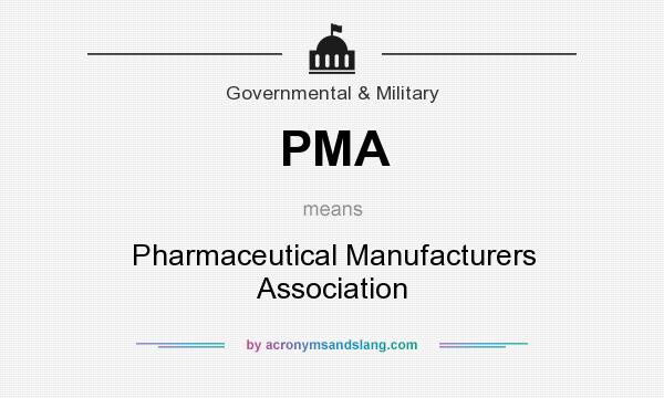 What does PMA mean? It stands for Pharmaceutical Manufacturers Association