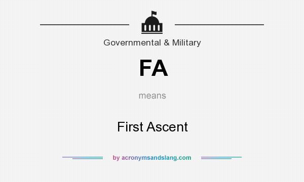 What does FA mean? It stands for First Ascent