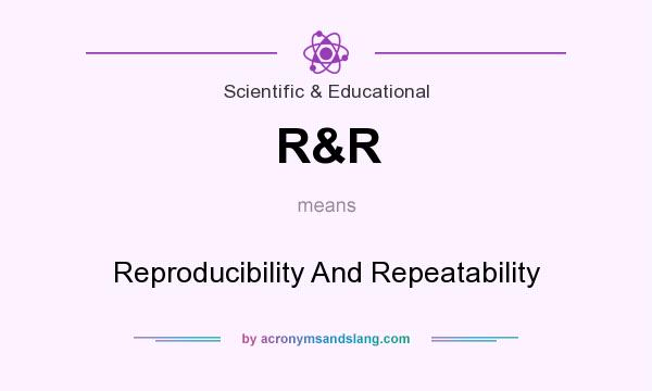 What does R&R mean? It stands for Reproducibility And Repeatability