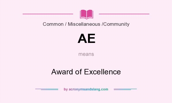 What does AE mean? It stands for Award of Excellence